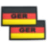 GER mit Deutschlandflagge PVC Patch im 2er Set